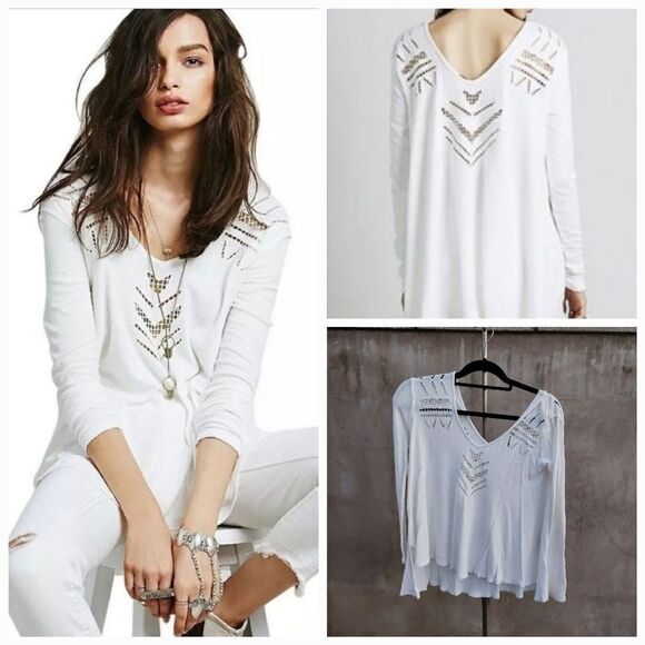 Free people moonrise cutout top white - Picture 1 of 8